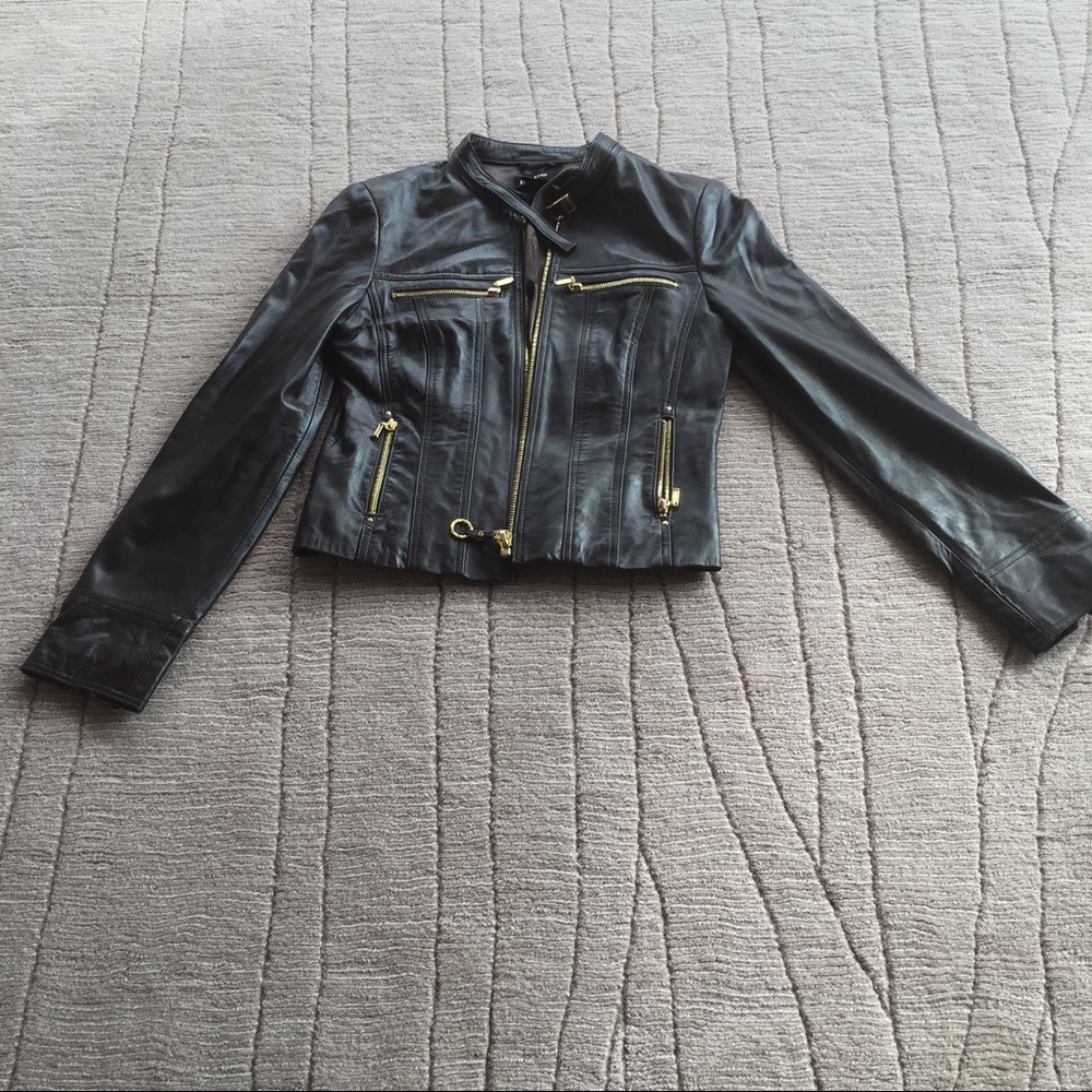 Bebe Skin Brown And Gold Pea Jaket Size:S.